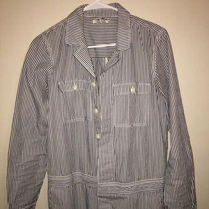 Madewell striped utility jumpsuit